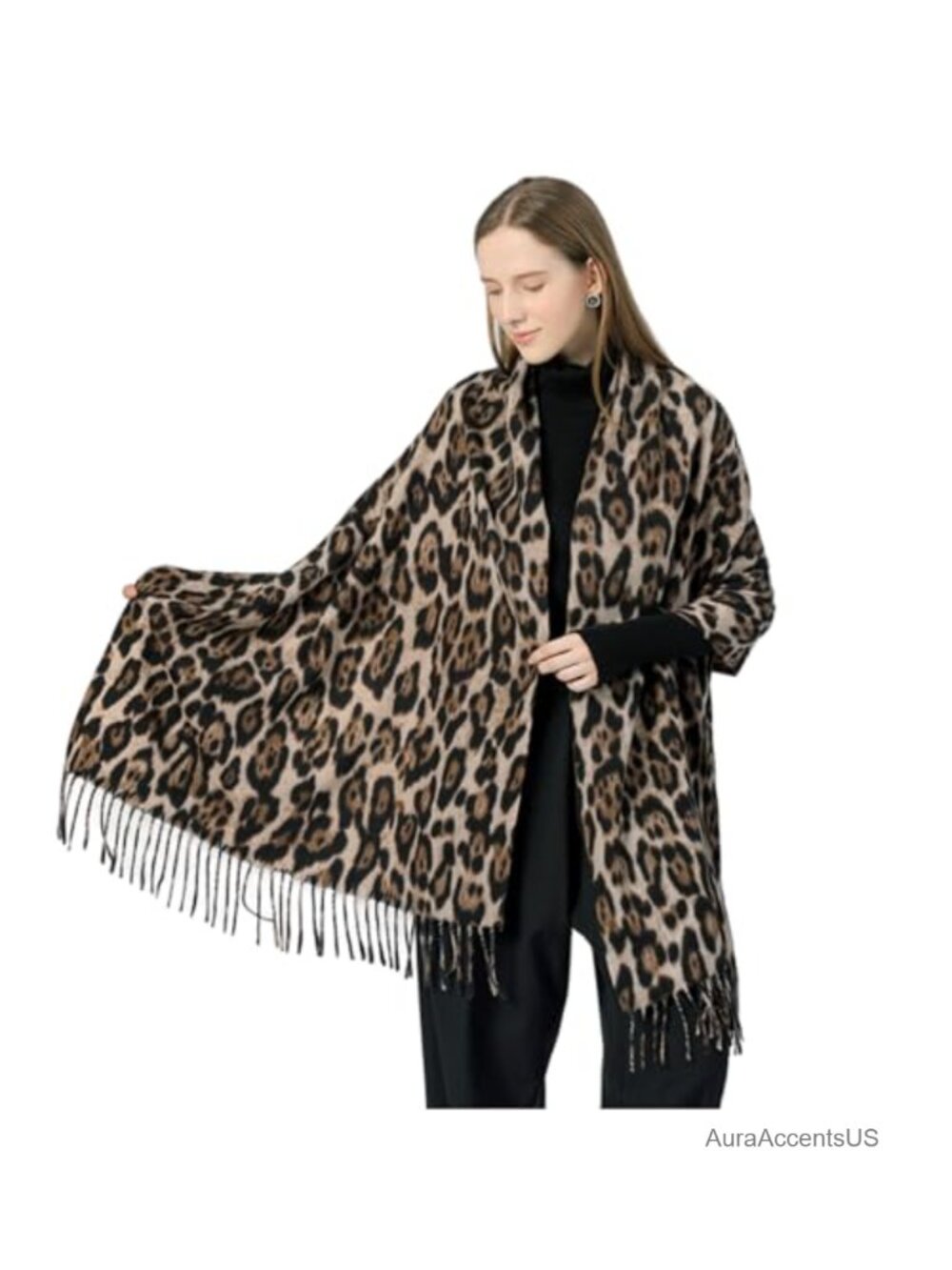 Soft Cashmere-Like Large Blanket Scarf Shawl Wrap Leopard Print Fashion Winter